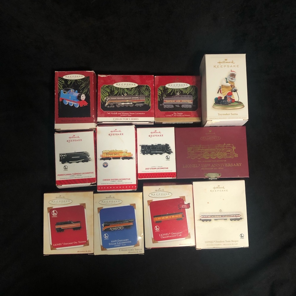 12 Lionel Trains Hallmark Keepsake Ornaments 1995-2015